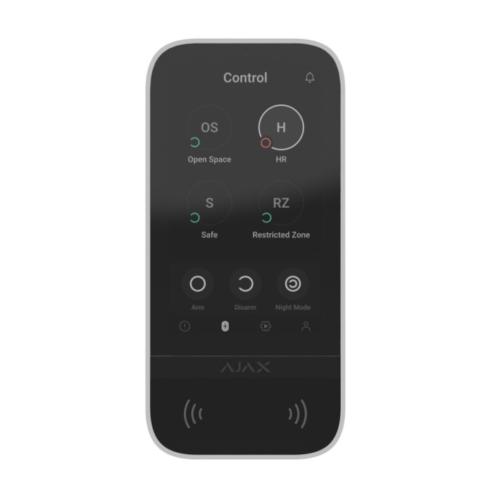 Бездротова клавіатура з сенсорним екраном Ajax KeyPad TouchScreen White (58455.148.WH1)