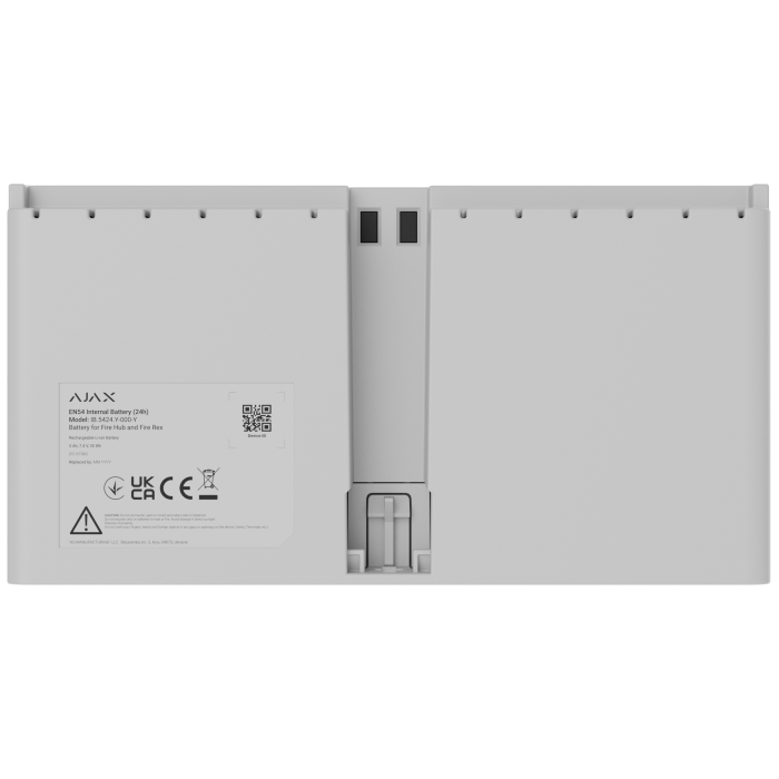 Перезарядна Li-ion батарея для встановлення в EN54 Fire Hub або EN54 Fire ReX Ajax EN54 Internal Battery (24h) White (127876.316.WH)