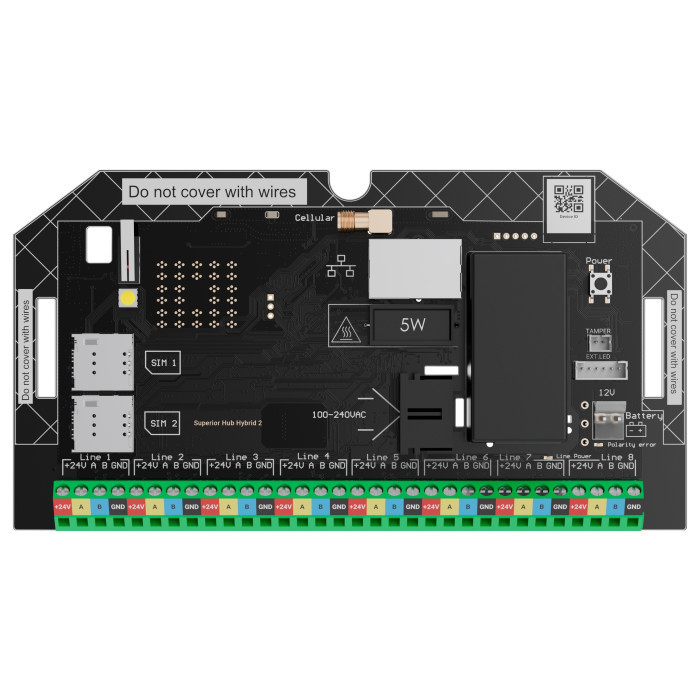 Гібридна централь системи безпеки Ajax Superior Hub Hybrid 2 (without casing) (142512.369.NC)