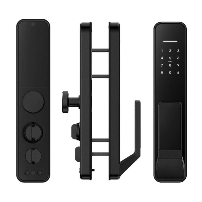 Розумний дверний біометричний замок SEVEN LOCK SL-7769BF black (врізна частина 6068)
