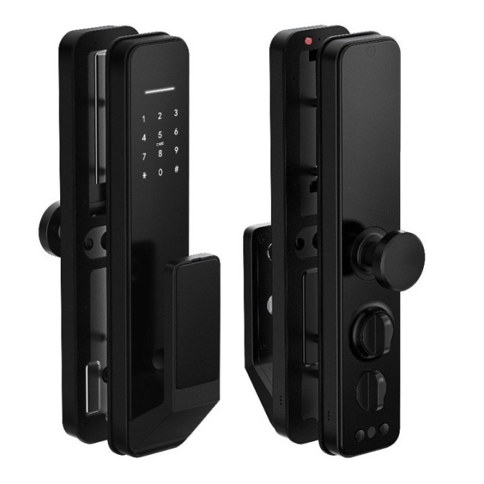 Розумний дверний біометричний замок SEVEN LOCK SL-7769BF black (врізна частина 6068)