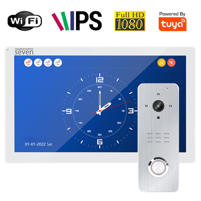 Комплект Wi-Fi домофону 10 дюймів з панеллю виклику SEVEN DP-7517/07Kit white