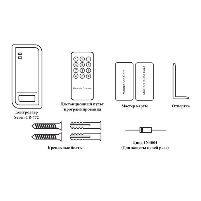 Контролер доступу + зчитувач SEVEN CR-772w EM-Marin