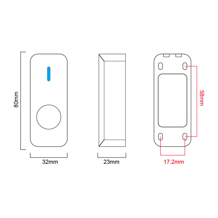 Кнопка виходу безконтактна металева вулична накладна SEVEN K-7497NDW