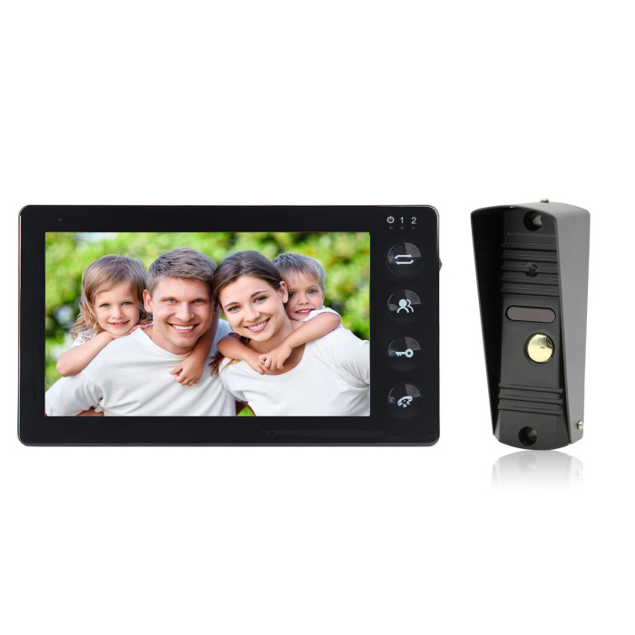 Комплект домофону 7 дюймів з панеллю виклику SEVEN DP-7574 Kit black
