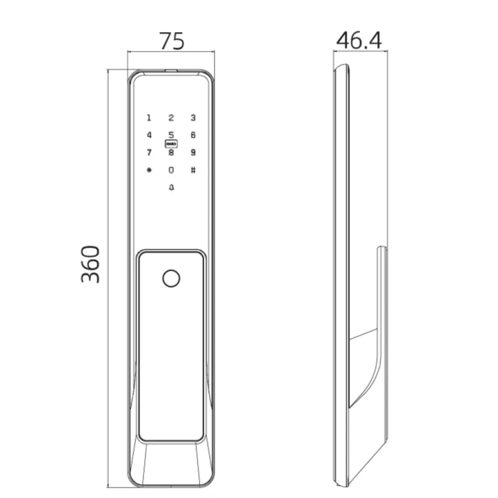 Розумний дверний біометричний замок SEVEN LOCK SL-7775BF black