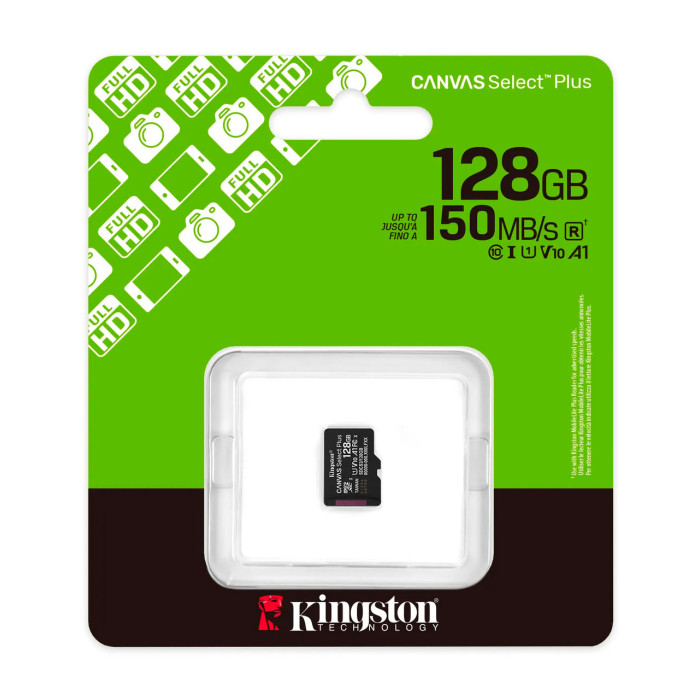Карта пам'яті для домофону microSDXC Kingston Canvas Select Plus 128 GB Class 10 А1 UHS-1