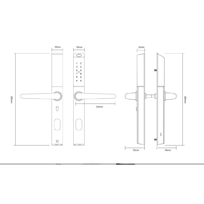 Розумний дверний біометричний замок SEVEN LOCK SL-7763BF white