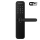 Розумний дверний біометричний замок SEVEN LOCK SL-7766BFW black (врізна частина 7068)