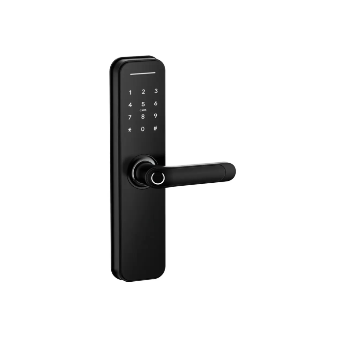 Розумний дверний біометричний замок SEVEN LOCK SL-7766BFW black (врізна частина 7068)