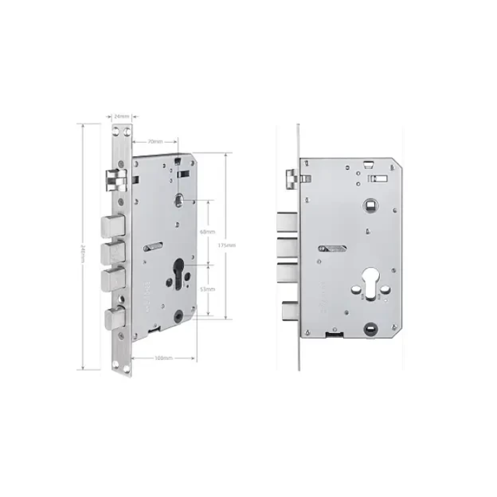 Розумний дверний біометричний замок SEVEN LOCK SL-7766BFW black (врізна частина 7068)