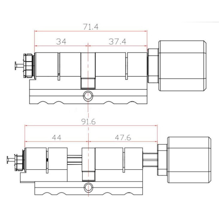 Розумний дверний біометричний замок (циліндр) SEVEN LOCK SL-7774BF black (35-90 мм)
