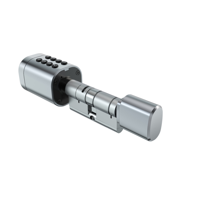 Розумний дверний біометричний замок (циліндр) SEVEN LOCK SL-7774BF silver (35-90 мм)