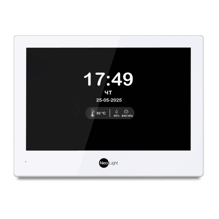 Комплект Wi-Fi IP-відеодомофон NeoLight ALPHA Hybrid white 8 дюймів та викличної панелі NeoLight Solo IPW Graphite