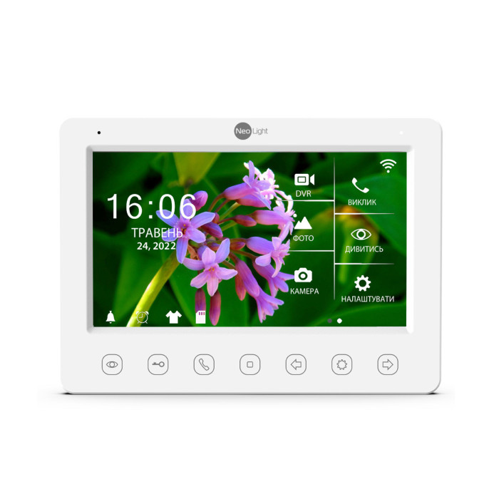 Комплект відеодомофону NeoLight Kappa+ HD WF white 7 дюймів та панелі виклику NeoLight SOLO FHD Graphite