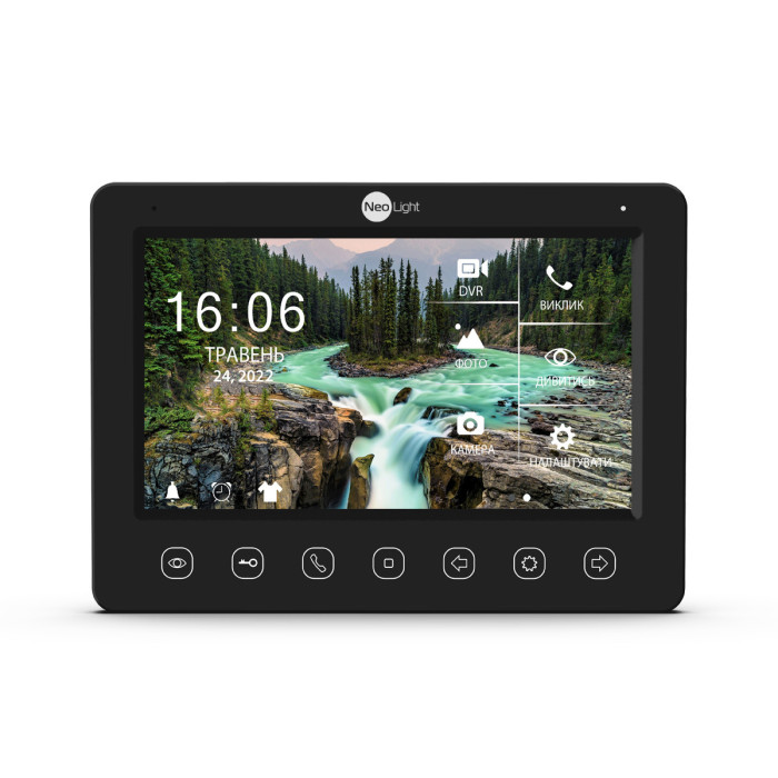 Комплект відеодомофону NeoLight KAPPA+ HD Black та панель виклику SOLO FHD Silver