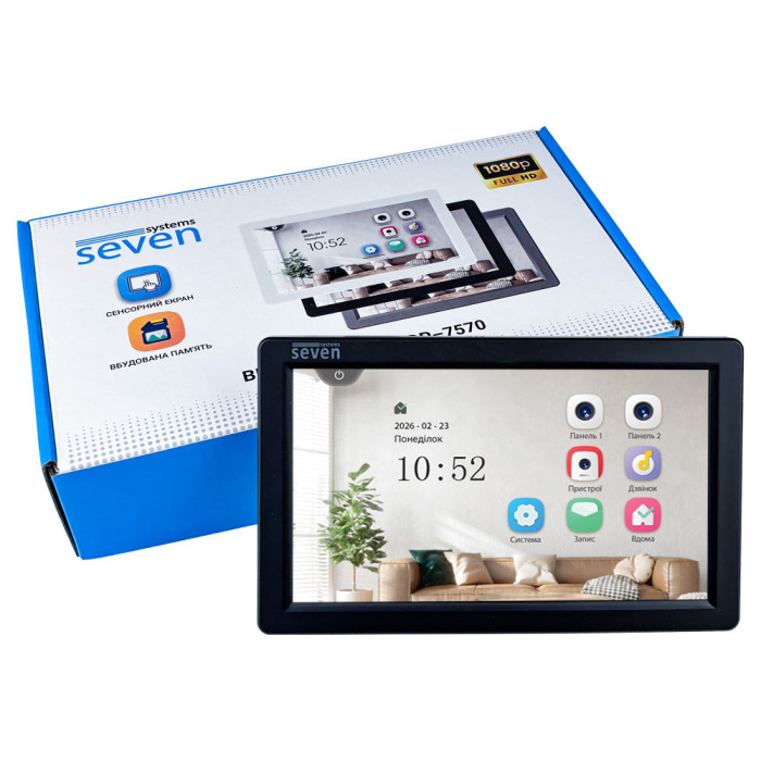 Відеодомофон 7 дюймів SEVEN DP-7570 FHD IPS black