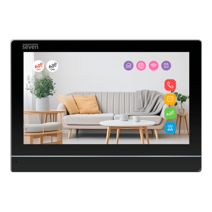 Комплект Wi-Fi домофону 7 дюймів з панеллю виклику SEVEN DP-7576/07Kit black