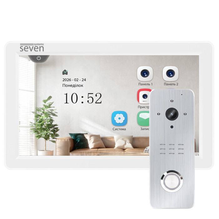 Комплект домофону 7 дюймів з панеллю виклику SEVEN DP-7570/07Kit white