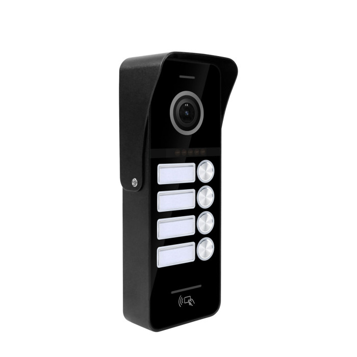 Виклична панель домофону з вбудованим зчитувачем карток SEVEN CP-7504/4 RFID black