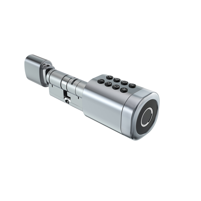 Розумний дверний біометричний замок (циліндр) SEVEN LOCK SL-7774BF silver (100-150 мм)