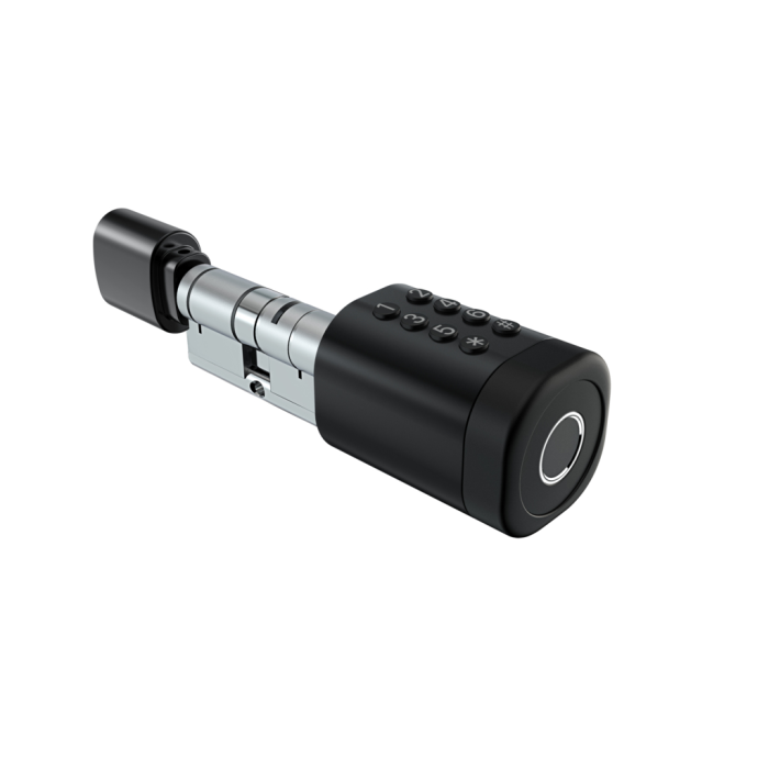 Розумний дверний біометричний замок (циліндр) SEVEN LOCK SL-7774BF black (100-150 мм)